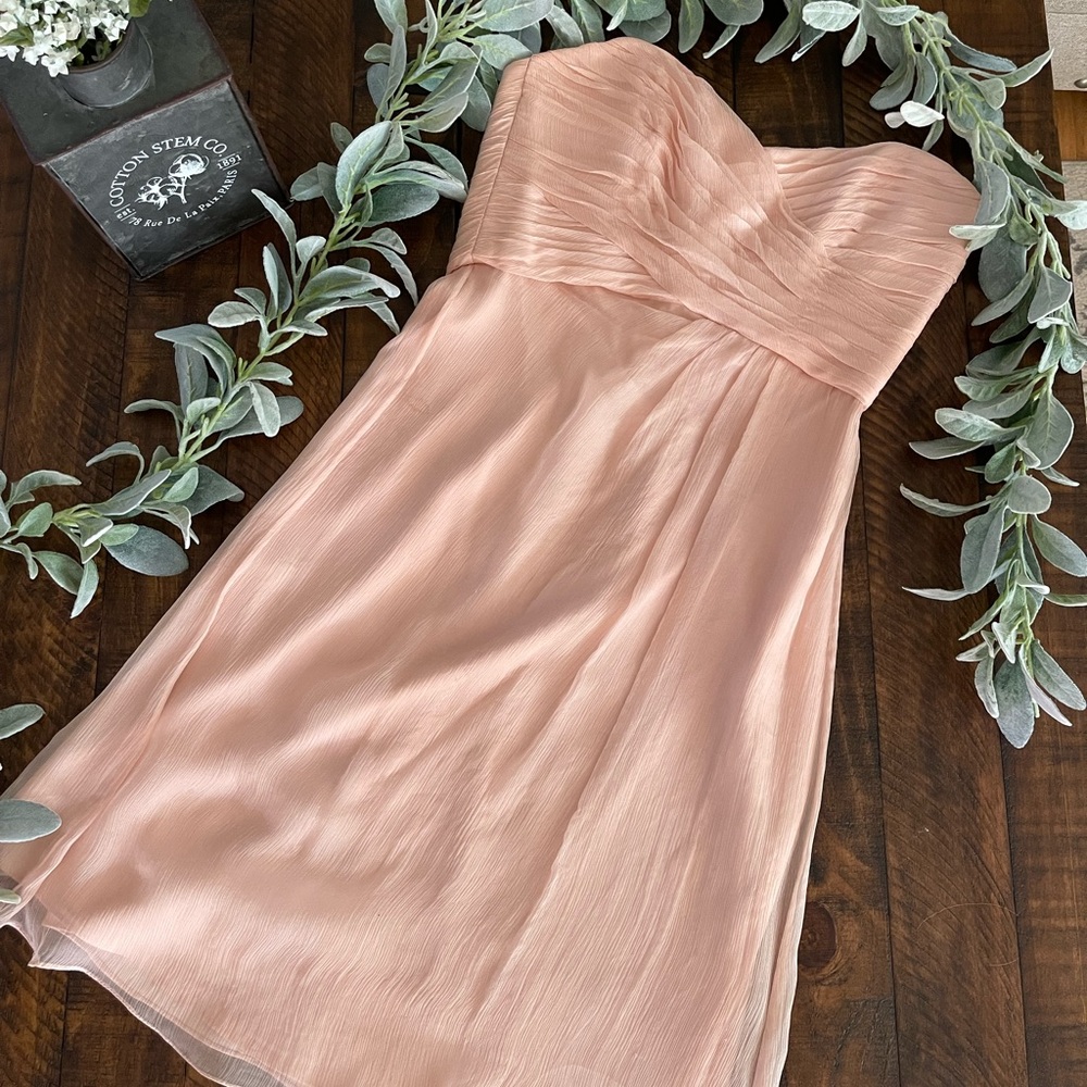 Amsale Bridesmaid Dress. 100% silk. Light Pink Color.